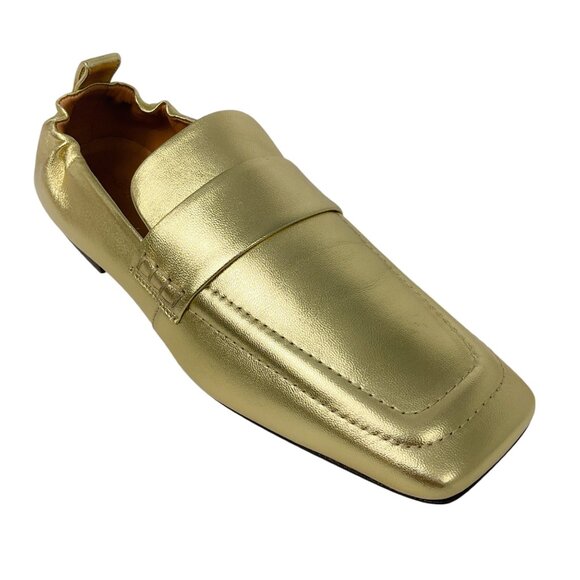 Mansur Gavriel Gold Metallic Leather Flats